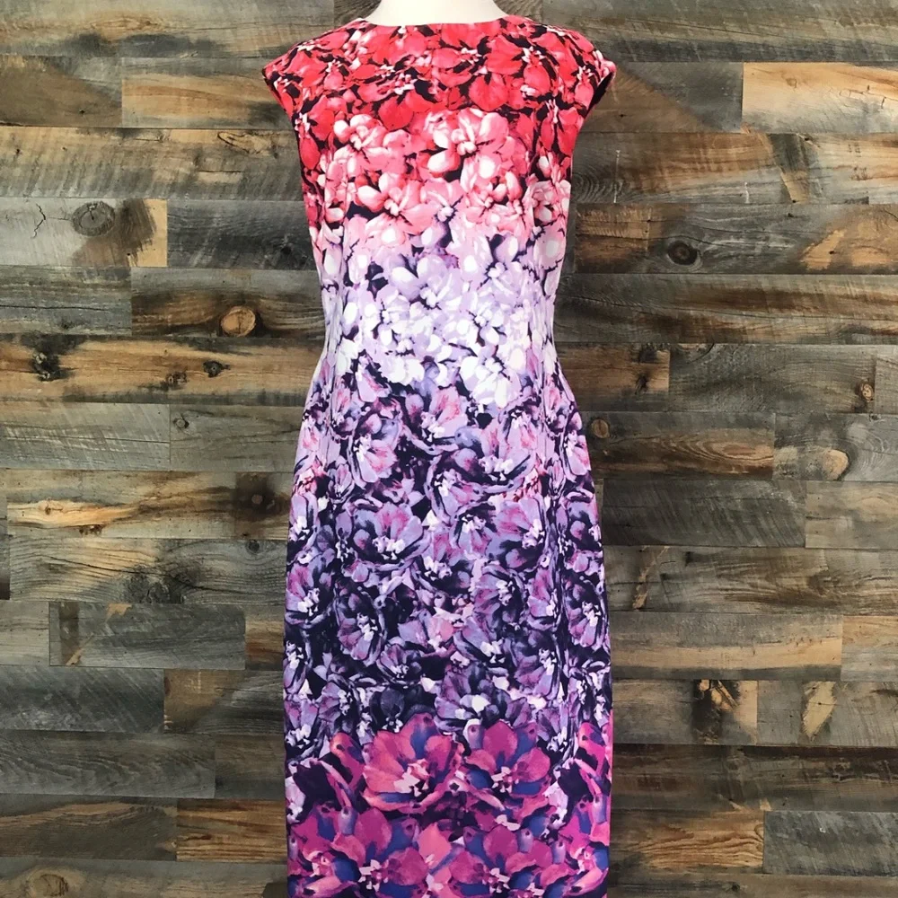 Vince Camuto Floral Sleeveless Dress w/Zipper Back - Picture 2 of 14
